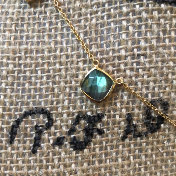 5 Stone Rutilated Quartz & Vermeil Necklace, 18” - Picture 4 of 8